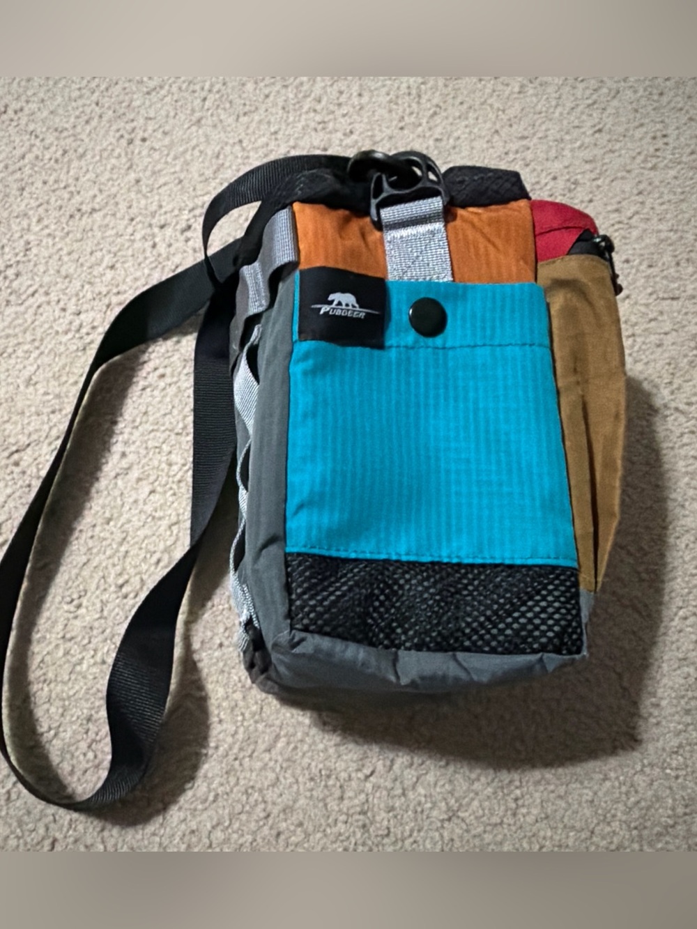 Pubgeer Canteen 42oz Water Bottle CARRIER ONLY Pouches Zipper Pockets Strap NEW